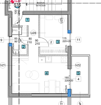 OSIJEK, NOVI GRAD, dvosoban stan na 1.katu 38,86 m2 (S15)