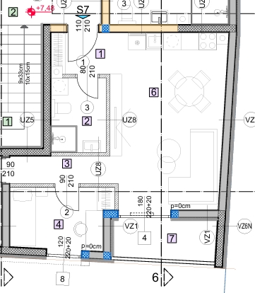 OSIJEK, NOVI GRAD trosoban stan na 2.katu 55,43 m2 (S7)