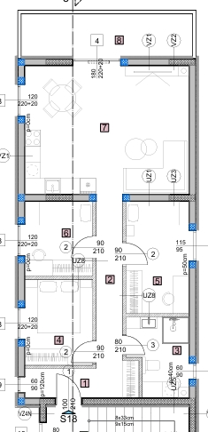 OSIJEK, NOVI GRAD četverosoban stan na 2.katu 82,33m2(S18)